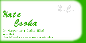 mate csoka business card